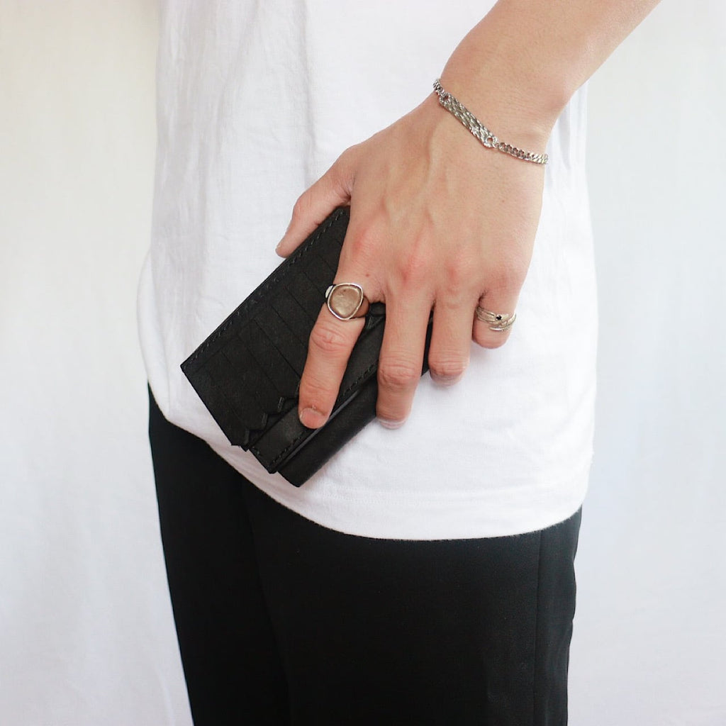 black fringe wallet