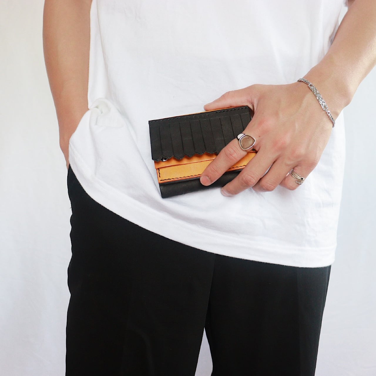 by color fringe wallet